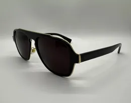 Okulary przeciwsłoneczne pilotażowe 2199 Czarna/złota ramka ciemnoszara mężczyźni Designerskie okulary przeciwsłoneczne Summer Sunnies Lunettes de Soleil Uv400 okulary