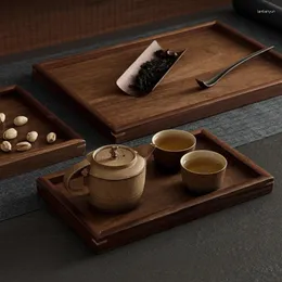 Tee Tabletts Japanische Walnusszeremonie Holzschale Massivholz Trockenbrauen Home Dekoration High-End-Dessert-Teller