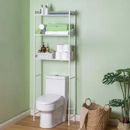 Depolama Kutuları Beyaz Metal Toilet Üst Raf 3 Teriyer Banyo Organizatörü 25 "x10" x71.5