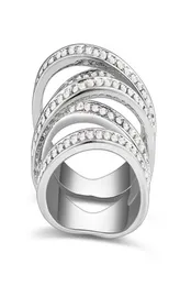 Ny ankomst för berömda varumärken Design Nickel Plated Spiral Wedding Rings tillverkade med österrikiska element Crystal Gift9887343