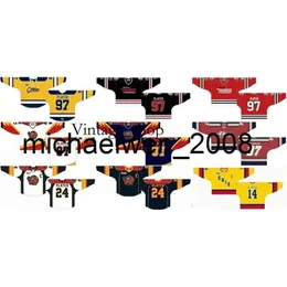 Vin Weng Go Özelleştirilmiş 1988 89-1995 96 Ohl Erkek Kadın Kids Beyaz Kırmızı Turuncu Mavi Stiched Erie Otters S 2013 14-2015 16 Ontario Hokey Ligi Jersey