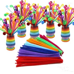 Dekorativa blommor Partihandel 500st/Lot Chenille Stems Pipe Cleaners för barn DIY Handgjorda Education Toy 16 Färg Valda