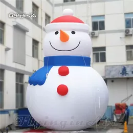 Outdoor Giant Christmas Swings Inflatable Snowman 6m Cute Cartoon Figure White Air Blown Snowman Model Balloon For Winter Decoration