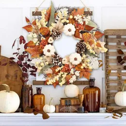 Dekorative Blumen 20 Zoll übergroße künstliche Herbstkranz handgefertigt Innen im Freien Thanksgiving Dekor für Haustür außerhalb des Dropship