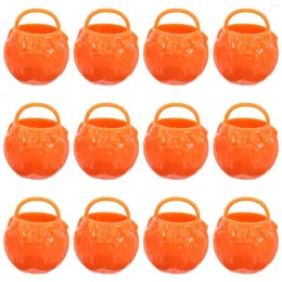 Storage Bottles 12 Pcs Halloween Witch Bucket Mini Plastic Cauldron Miniature Decor Cauldrons Toy Pot Kettle