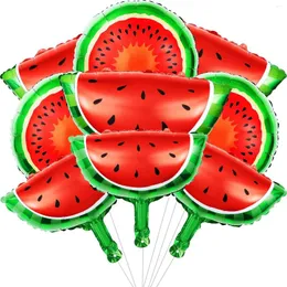 Partydekoration 6pcs Wassermelonenfolienballons Geburtstag Hochzeit Melonen Thema Babyparty Sommer Obst Helium Hintergrund Globos