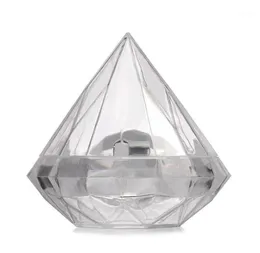 Wrap regalo 48pcslot trasparente diamante in plastica a forma di caramella a forma di matrimonio a favore delle scatole Dollers Gifts Givea boda11139183