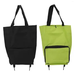 Storage Bags Wheeled Shopping Bag Foldable Cart Multifunctional Weather Resistance For Camping