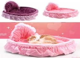 Lace Princess Bed Pet Waterloo Four Seasons Bowknot Ploth Doghouse Fashion Pets House com várias cores 23MD J18512521