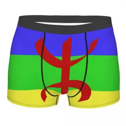 Underbyxor män boxare shorts trosor flagga av amazigh mjuk underkläder drapeau berber manlig humor