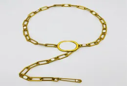 2022 Luxury Designer Belts for Woman Fashion Gold Chain Belt Classic Letter Metal Buckle Ladies Waist Dress Accessories Womens WAI2014346