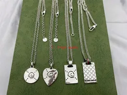 Sterling Silver Vintage Skeleton 925 Pendant Necklace for Men and Women Streetwear Ghost Chain Choker Luxury Designer Jewelry