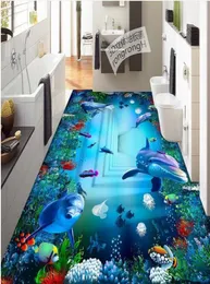 Custom Po 3D Floor WallpaperOcean World Swirl Living Room Entrance Corridor 3D Flooring PVC Selfadhesive Mural4637781