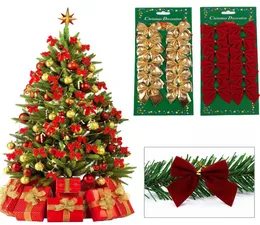 1 Bow Xmas Ornament Ornment Christmas Tree Decoration Festival Party Home Bowknots Baubles Baubles Decoração de Ano Novo New6753745