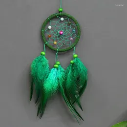 Decorative Figurines Fashion Creative Dream Catcher With Green White Red Coffee Feathers Home Wedding Office Decorations Craft Birthday