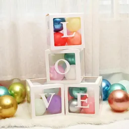 Zapasy imprezowe niestandardowe alfabet litera balonowa przezroczystą dekoracje urodzin prysznic ślubny pudełka dla niemowląt f3w5