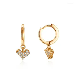 스터드 이어링 KE065 LEFEI 패션 트렌디 한 고급 Moissanite Fine Classic Heart Dangle Earring Charm Women 925 Sterling Silver Party