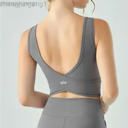 Desginer Als Yoga Aloe Tanks Tank Womens Water Drop Drop Fixed Cup Cross Beauty Back Sports Bra Slimming Fitness Top