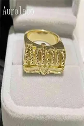 Aurolaco Custom Name Rings Gold Persönlichkeit Hip Hop Ring Frauen Fashion Punk Brief Ring Geschenke202y8548029