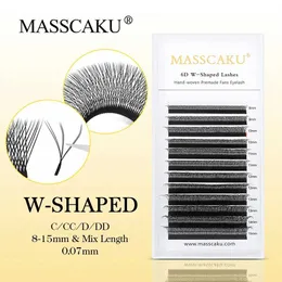 Falsche Wimpern Masscaku W Wimpern 3d 4d 5d 6d vorgefertigte Volumen Lüfter Wimpern Eyelash Extender Naturifical Mink Q240510