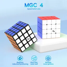YJ MGC 4x4 M Magnetic Magic Speed Cube Aufkleber Keine professionelle Geigenspielzeug MGC 4 M Würfel Magie MGC4 240426
