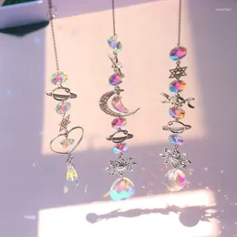 Decorative Figurines Crystal Wind Chime Moon Sun Catcher Diamond Prisms Pendant Dream Rainbow Chaser Hanging Drop Home Garden Decor