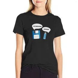 Polos femininos, eu sou seu pai, disquete caneta de disco acionador de camiseta colorida USB camisetas engraçadas camisetas gráficas vestido de camisa Mulheres