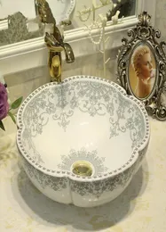 Blumenform China Vintage Style Propaged Basin Waschbecken handgefertigt Keramik Badgefäß Waschbecken Keramikschalen Spüle Waschtische 8547665