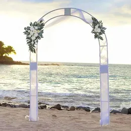 Flores decorativas 2 peças Arco de casamento artificial Sinais de cerimônia de rosa branca para decoração de pano de fundo da recepção