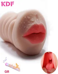 Sexprodukter MAN Masturbateur Oral Artificial Vagina Real Pussy Toy For Men Male Masturbator With USB Heater Sex Toys For Men Y1819661431