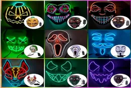 Designer máscara de face Halloween Decorações de Halloween Glow Mask PVC Material LED Halloween Men Mask Máscara Trajes para Adultos Home De3736110