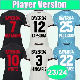 23 24 Leverkusen Erkek Oyuncu Futbol Formaları Wirtz Hofmann Palacios Frimpong Boniface Grimaldo Schick Tapsoba Hincapie Eve Away 3. Futbol Gömlekleri