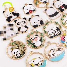 Handy -Handy -Gurte Charm Cartoon niedliche Panda DIY Anhänger Keychain Hülle Legierung Tropf Öl Ohrring Halskette Beutel Schmuckzubehör Großhandel #008