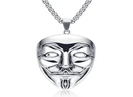 قلادة قلادة فيلم Vmens Con Colgante de Acero inoxidable Cadena Hip Hop Adecuado Para Vendetta Anonymous3069056