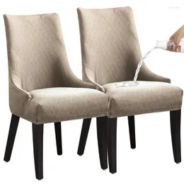 Sandalye kapaklar 2 adet streç yemek kapağı su kovucu yüksek sırt eğimli slipcover elastik ekose koltuk ofis ev dekor