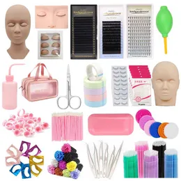 Schaufensterpuppenköpfe Das Eyelash -Erweiterungstrainings -Kit eignet sich für Anfänger, um das Modell Head Manikin Lidschattenpad Push Pinsel Make -up Q240510 zu üben