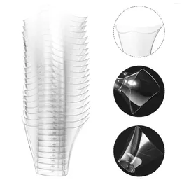 Disposable Cups Straws 20Pcs Plastic Transparent Twisting Design Dessert Mousse