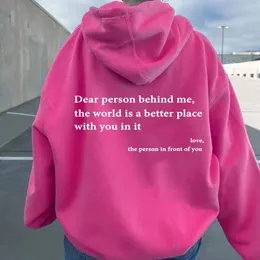 Men's Hoodies Spring 2024 Is Behind Me With You The World A Better Place And Love Comes From Person In Front Of You. Classic Essenti