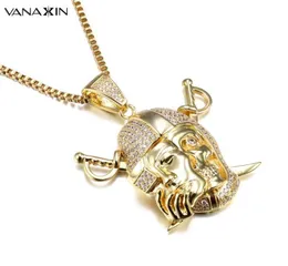 남성용 Vanaxin Pendantsnecklaces CZ Crystal Punk Hip Hop Jewelry CZ Gold Color Male Rock Strange Fashion 2018 Jewelry Male Box16593773