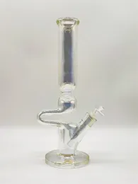 13 Inch 9MM Thickness Large Scale Heady Glass Bong Tinted Rainbow Hookah Glass Bong Dabber Rig Recycler Irregular Bentover Water Bongs 14mm US Warehouse