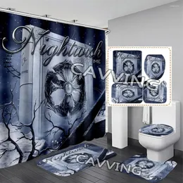 Dusch Curtains Nightwish Band 3D Waterproof Badrumsgardin Anti-Slip Bath Mat Set Toalettmattor Mattor Heminredning T02