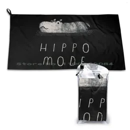 Towel Hippo Mode Quick Dry Gym Sports Bath Portable Holiday Swimming Pool Hippos Lazy Soft Sweat-Absorbent Fast Drying Pocket