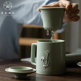 Kubki ceramiczne biuro Pucharu Domowe rozdzielenie herbaty z obciążeniem osłony