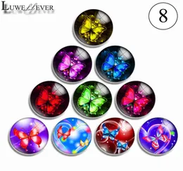 10mm 12mm 14mm 16mm 20mm 25mm 30mm 5128 Butterfly Flower Round Glass Cabochon Jewelry Find Fit 18mm Snap Button Bracelet 2730004