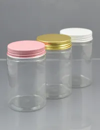 30pclot 250g Refillable Plastic Cosmetic Jar 8oz Clear Serum Bottle Gold White Pink Aluminum Lid Cream Container Fit Body Butters6442138
