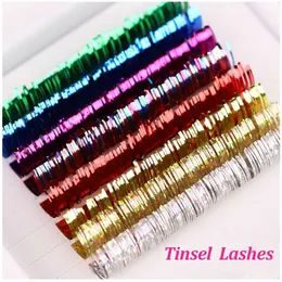 Falska ögonfransar LashProfessor Flash Color Eyelash Extension Shiny Mixed Fake Personal Tinsel för Makeup Cilia Q240510