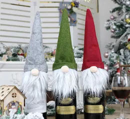 3 style świąteczne bez twarzy butelki do wina butelek wina nordycka god Santa Claus szampana butelka do wina okładka noworoczna dekoracja xd226034292
