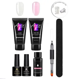 Nagellack 7pcs/Set 30ml Nagelverlängerung Gel Kit klare Acryl -Einweichen von UV -Gel weiße Gelnagellack für Home Nagel Art SN SET T240510