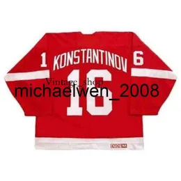 Вин Венг Владимир Константиновский Красный 1995 CCM Vintage Hockey Jersey-все сшитые высококачественным качество