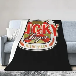 Koce Lucky-Lager-san-Francisco-Beer koc miękki ciepły flanel rzut pościel na łóżko salon piknik